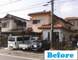 カラー鉄板の外壁で10年ごとの塗装が必要な状態でした。