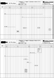 工事前に工程表を作成し、それに基づいてリノベーションを進めます