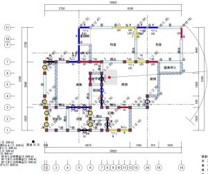 耐震診断ソフトにより計算して耐震補強をしています。<br />
<br />
１階（X=0.15、Y=0.36）<br />
  ↓ 耐震補強<br />
1階（X=0.93、Y=0.66）